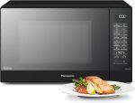 Panasonic Four à Micro-ondes et Gril avec Plateau Tournant, 31 litres, Aacier Inoxydable, 1000 W, GrilL 1100 W, 24 Programmes Auto, Écran LCD, Capteur Genius, Menu Junior, Noir