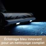 Aspirateur Balai sans Fil, 22 000PA / 190AW, Autonomie 90min, Détection de saleté, Affichage LED, Lumières Bleues,Design Anti-emmêlement, Nettoyage de Maison,Poils et Tapis – Image 3