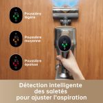 Aspirateur Balai sans Fil, 22 000PA / 190AW, Autonomie 90min, Détection de saleté, Affichage LED, Lumières Bleues,Design Anti-emmêlement, Nettoyage de Maison,Poils et Tapis – Image 6