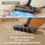 Aspirateur Balai sans Fil, 22 000PA / 190AW, Autonomie 90min, Détection de saleté, Affichage LED, Lumières Bleues,Design Anti-emmêlement, Nettoyage de Maison,Poils et Tapis – Image 5
